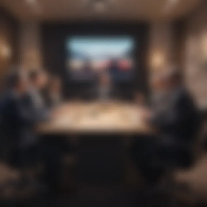 Illustration of a dynamic sales meeting