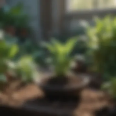 Nurturing Positive Routines for Sustainable Change A plant thriving in a well-tended garden symbolizing growth
