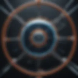 An abstract representation of atomic structure showcasing electron orbits and nucleus.