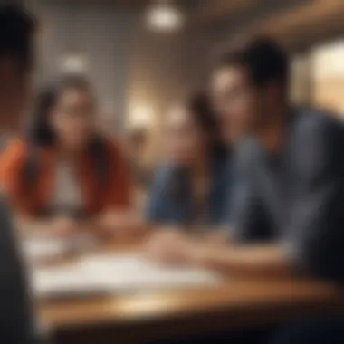 Vibrant Reddit Discussions Illustration depicting students engaging in a lively discussion on Reddit