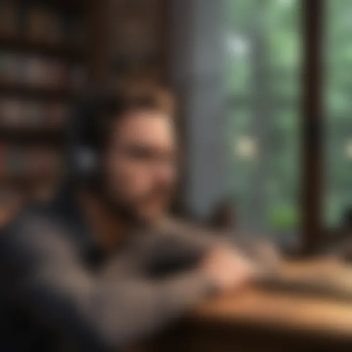 A listener enjoying an audiobook in a cozy setting