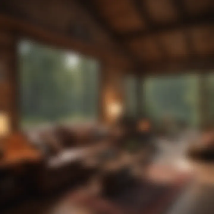 Enhancing Audiobook Enjoyment in a Cozy Cabin Surrounded by Nature
