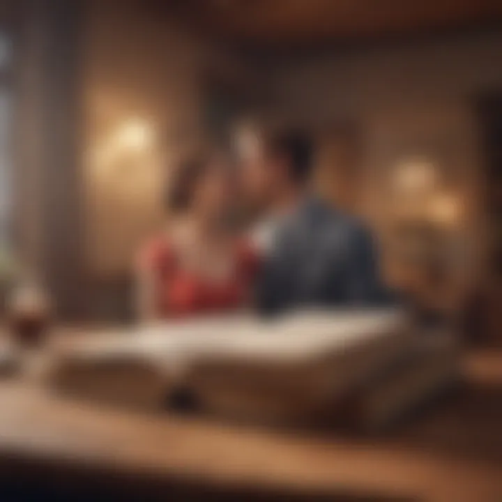 Vintage Style Romantic Book Illustration