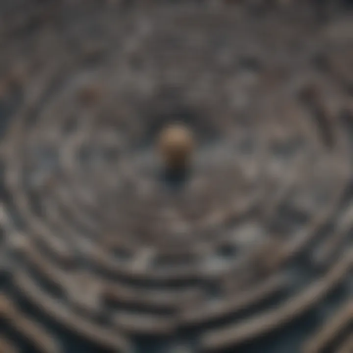 An intricate maze symbolizing the complexity of decision-making influenced by time perception.