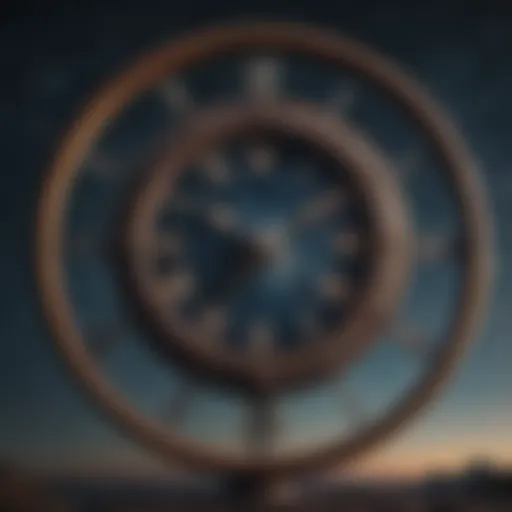 A surreal clock suspended in a starry sky, symbolizing the concept of halting time.