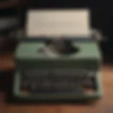 A vintage typewriter with a sheet of paper featuring a famous quote