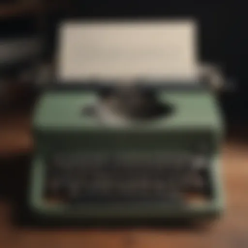 A vintage typewriter with a sheet of paper featuring a famous quote