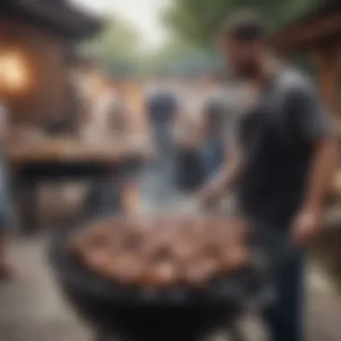 An inviting outdoor barbecue setup, emphasizing the communal aspect of grilling and the joy of sharing culinary skills.