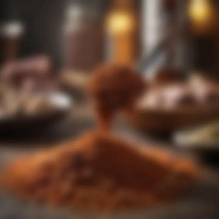 A close-up of barbecue rub ingredients, highlighting the essential spices that elevate flavor in Franklin BBQ recipes.