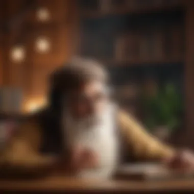 Audiobook listener in a serene environment