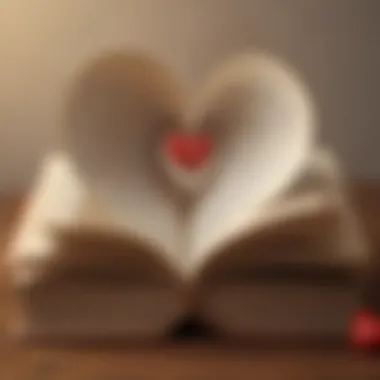 A heart-shaped book symbolizing love for oneself