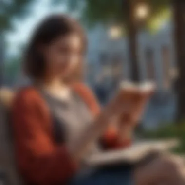 Reading Anywhere: The Freedom of Digital Books A person enjoying reading on a digital device outdoors