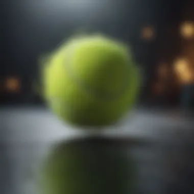 A close-up of a tennis ball in motion, representing the dynamic interplay between mind and body.