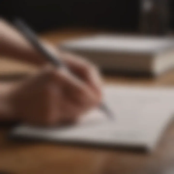 A smart pen capturing handwritten notes on a notepad.