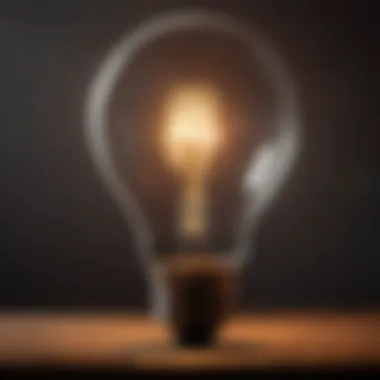Ideas and Inspiration A glowing light bulb representing ideas and inspiration