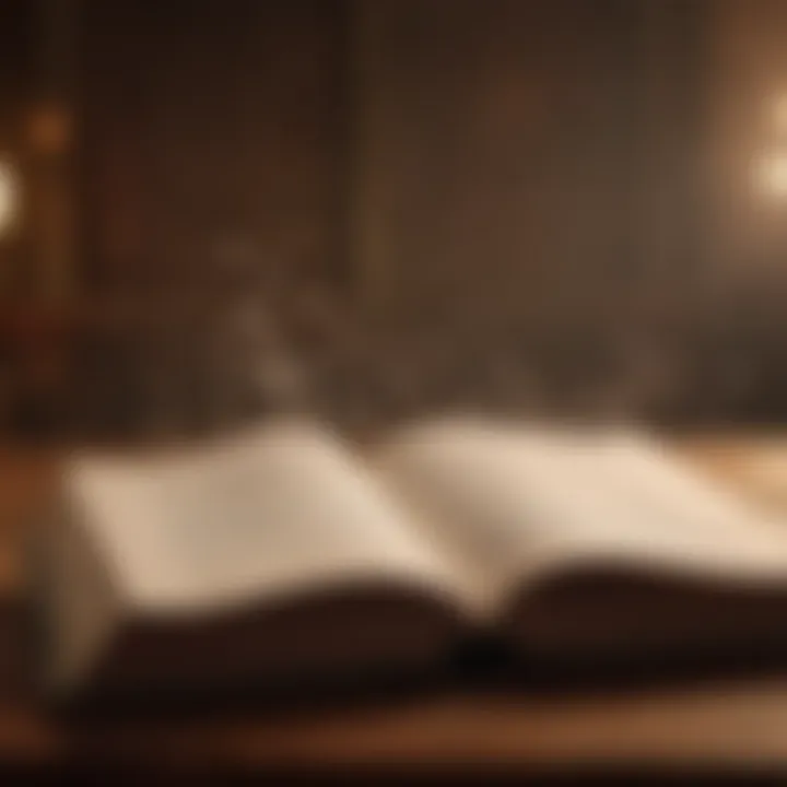 An open book with words flowing out signifying wisdom