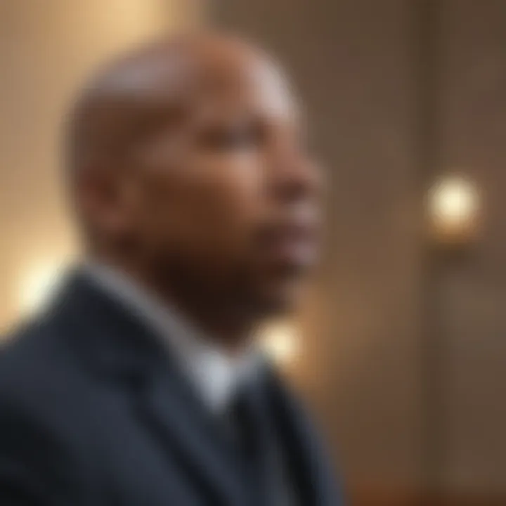 Illustration of Bryan Stevenson advocating for justice