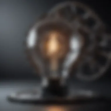 A light bulb surrounded by gears representing innovation