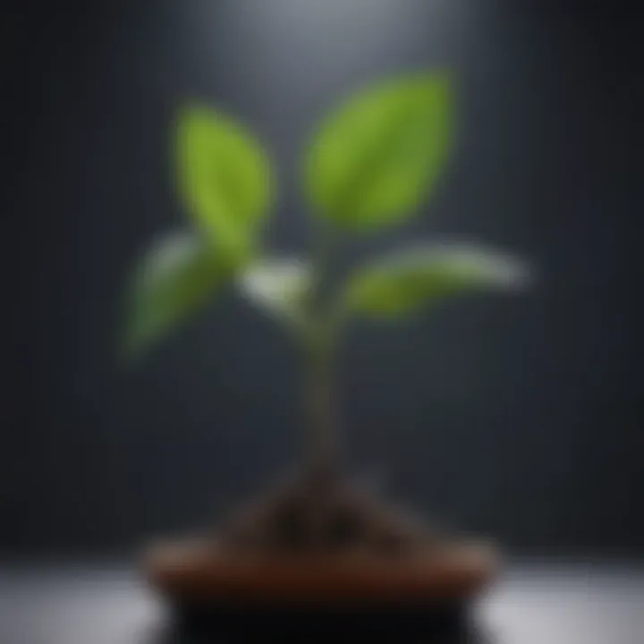 A close-up of a plant sprouting, representing new beginnings