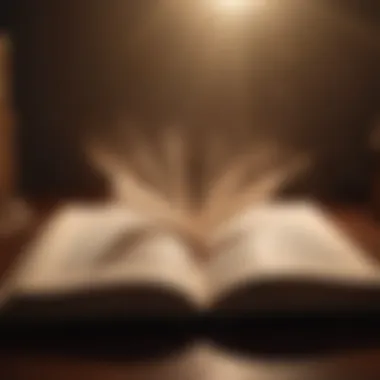 Wisdom from Influential Quotes An open book with light emanating from its pages, symbolizing wisdom and learning