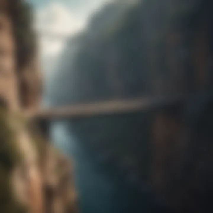A bridge connecting two cliffs, illustrating the leap from fear to courageous action.