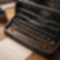 A vintage typewriter with a sheet of paper displaying a rare quote