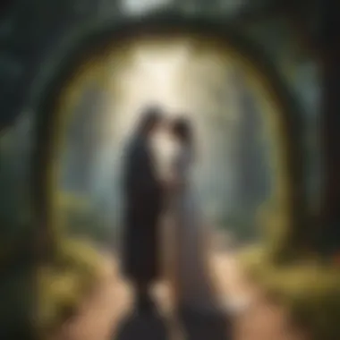 Illustration of a spiritual journey towards love A spiritual journey illustration