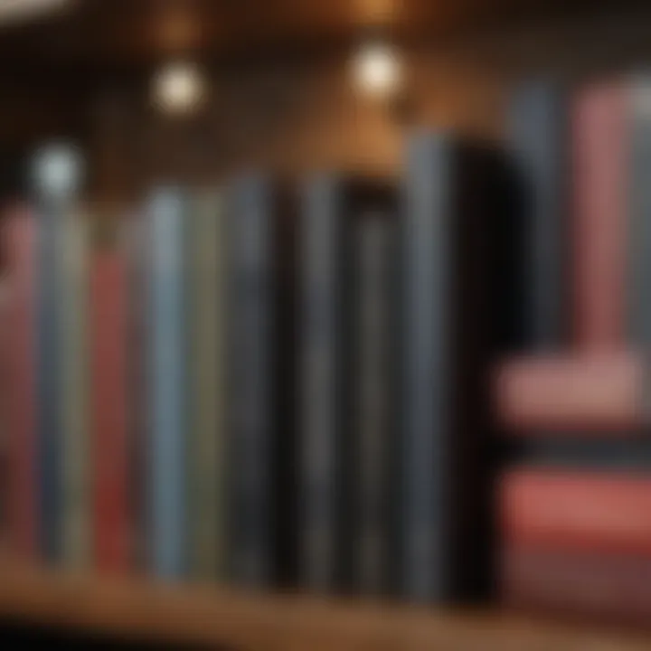 Books lined on a shelf showcasing Ryan Holiday's works