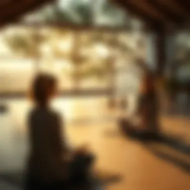 Mindfulness in Practice Mindfulness depicted by a tranquil meditation scene.