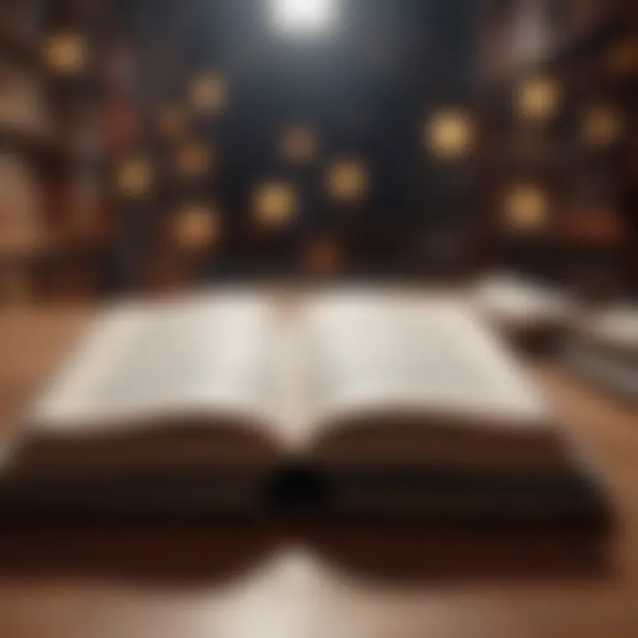 Open book with inspiring quotes highlighted