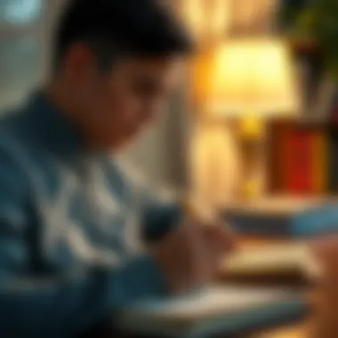 Reflection and Personal Growth A person reflecting while writing in a journal
