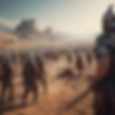 Strategic Planning in Ancient Warfare Ancient battlefield illustration representing strategic planning