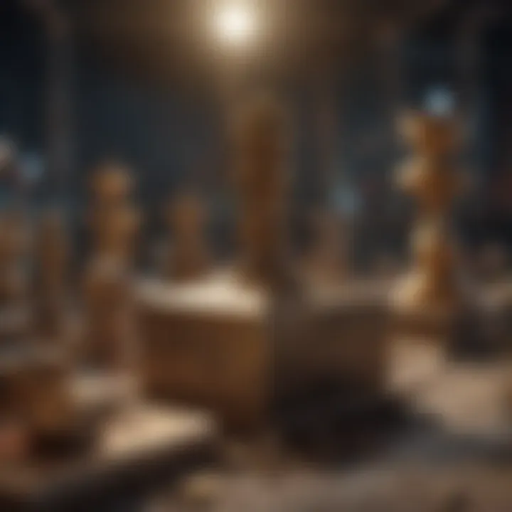 Abstract representation of business strategies influenced by ancient wisdom
