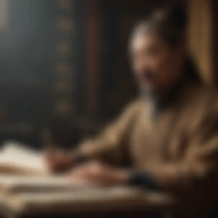 A scroll showcasing the teachings of Sun Tzu in a modern context