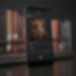 A close-up of an audiobook app interface displaying various titles