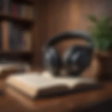 The Perfect Audiobook Listening Environment A cozy reading nook with headphones and an open book