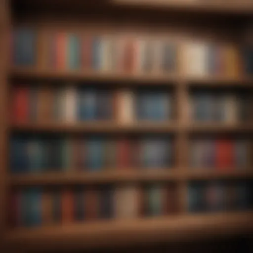 A collection of motivational books on a wooden shelf, showcasing diverse titles and authors.