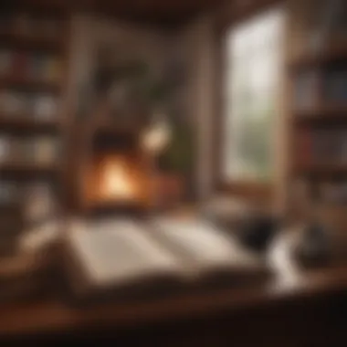 An open book with inspirational quotes surrounded by a cozy reading nook, emphasizing the joy of reading.