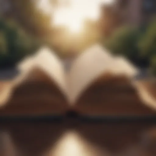 An open book with pages turning, symbolizing the journey of life.