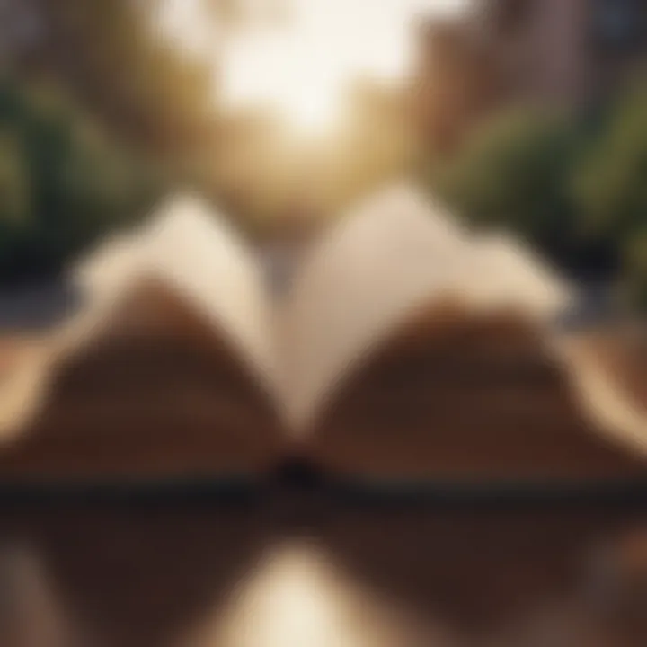 An open book with pages turning, symbolizing the journey of life.