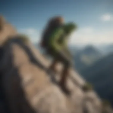 Achieving Personal Excellence A mountain climber reaching the peak, symbolizing achievement