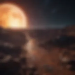 A cosmic landscape showcasing distant stars casting their glow