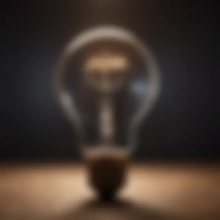 A glowing light bulb representing innovative ideas and insights