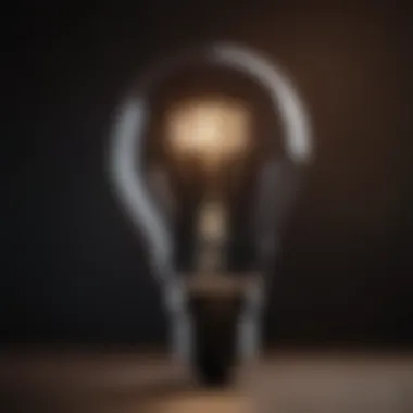 A light bulb glowing brightly against a dark background