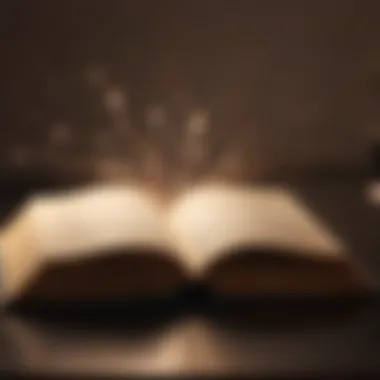 Illuminating Insights An open book with shimmering light emanating from its pages, symbolizing knowledge and insight.