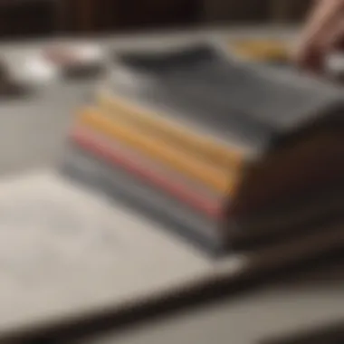 Close-up of a minute book open to a page with neatly organized records