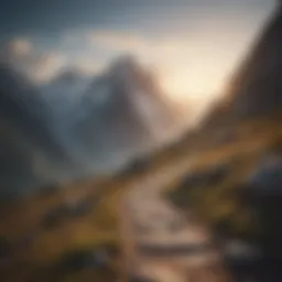 A serene mountain landscape symbolizing ambition and aspiration