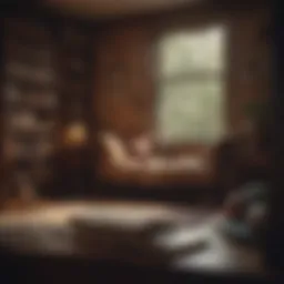 A cozy reading nook featuring a stack of classic love novels