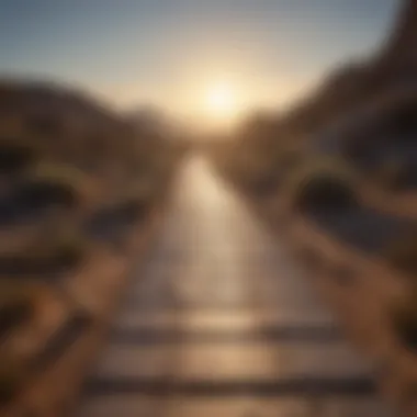 Journey to a Fulfilling Life A pathway leading to a bright horizon representing a fulfilling life