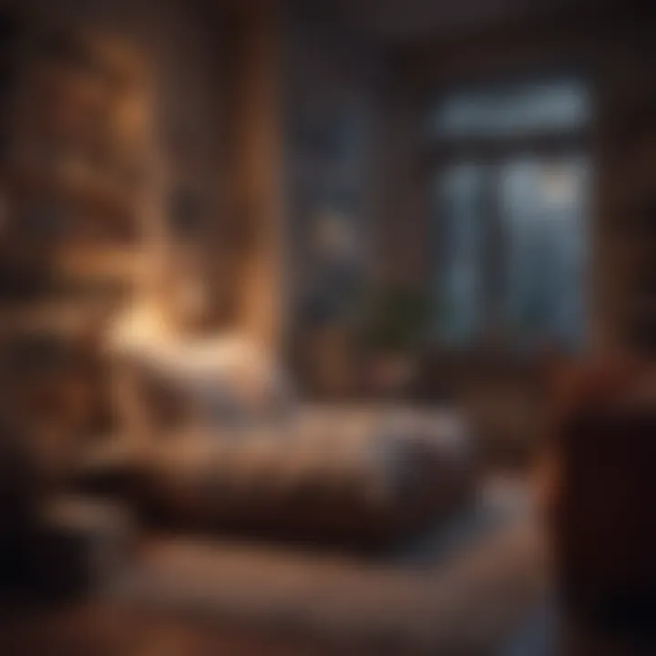 A cozy reading nook with a warm light illuminating the pages